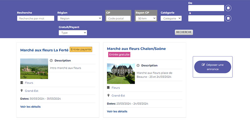 Exemple de site internet de gestion de petites annonces