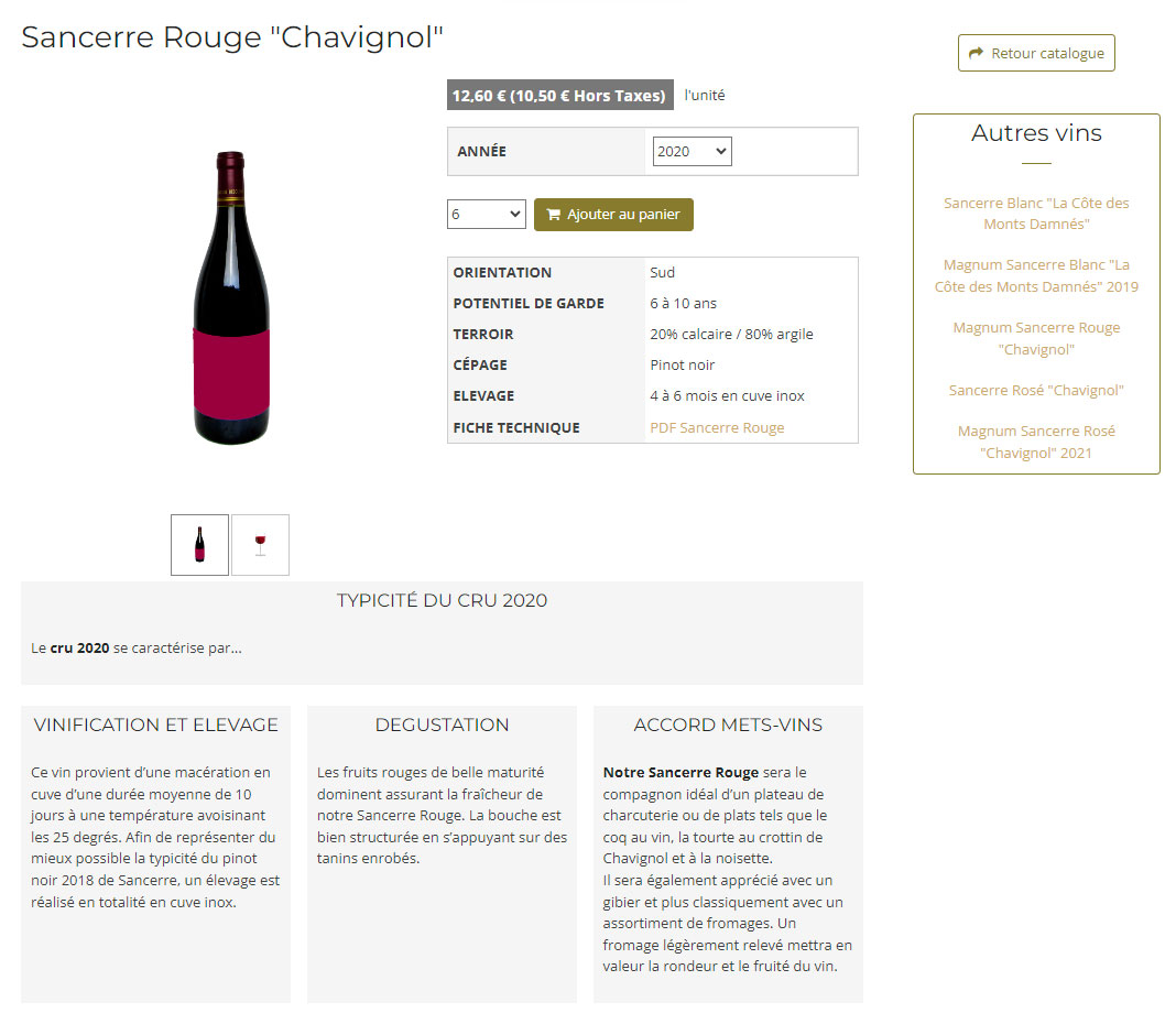 Page produit Hikashop