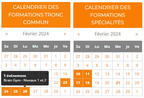 mini calendrier CFRK