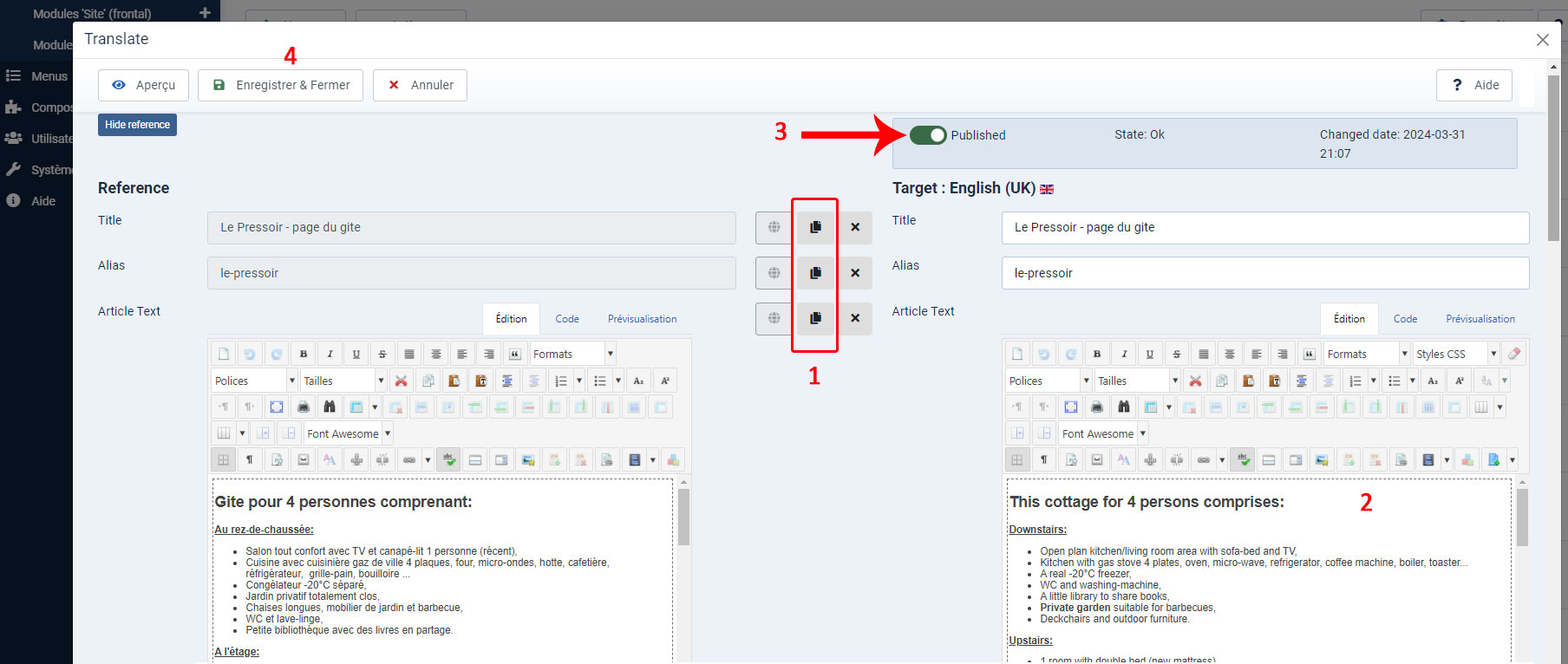 gestion traduction article joomla