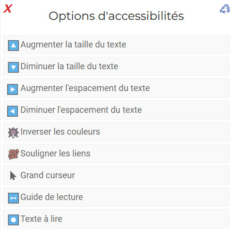 options accessibilite