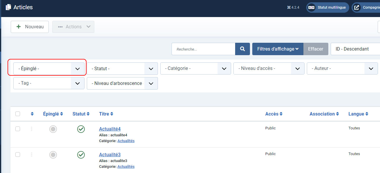 joomla4 articles epingles