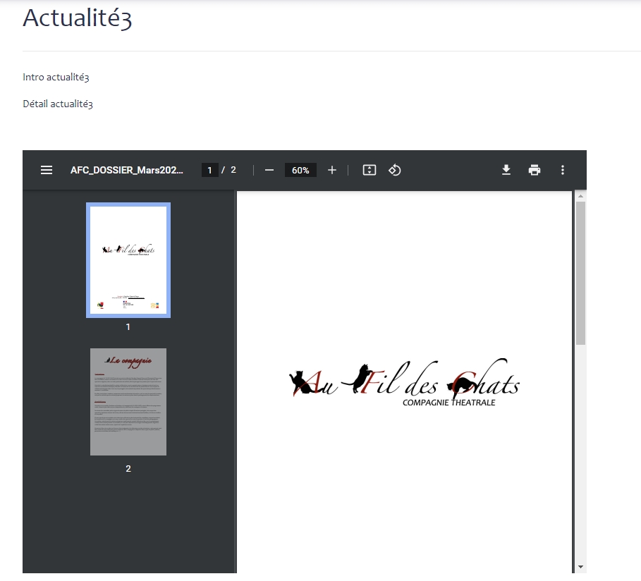 joomla4 inserer visionneuse PDF resultat
