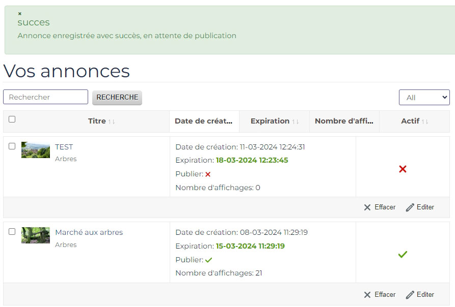 solution petites annonces validation administrateur