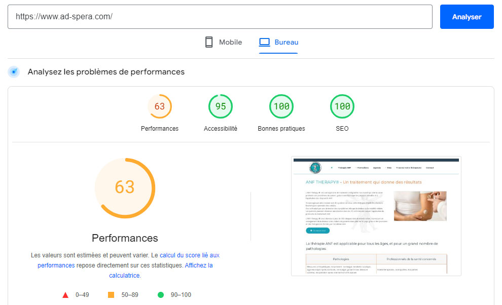 page speed insight analyse performances SEO