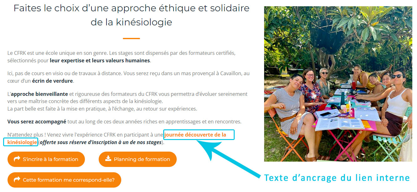 referencement ancre lien interne