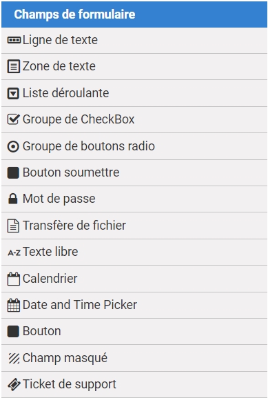champs formulaire rsform Joomla