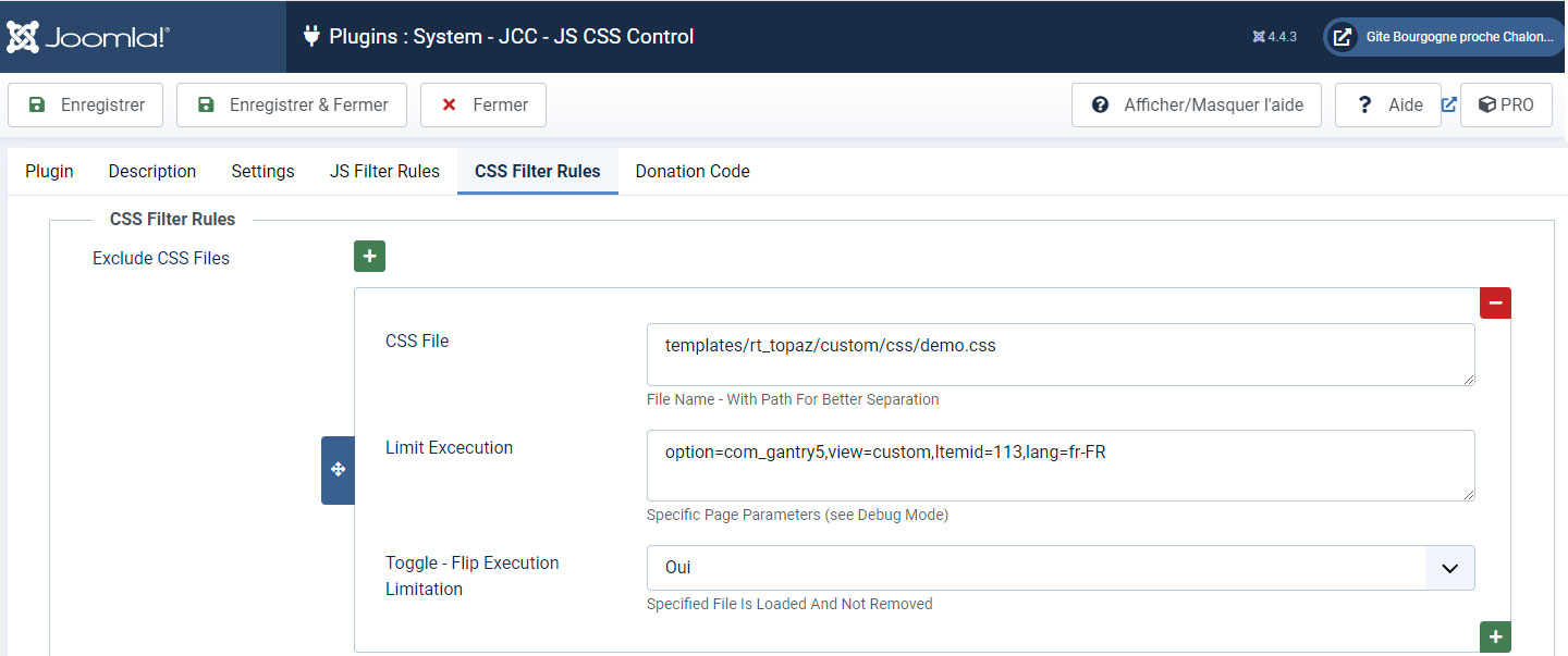 plugin joomla js css control ne pas charger certains fichiers joomla