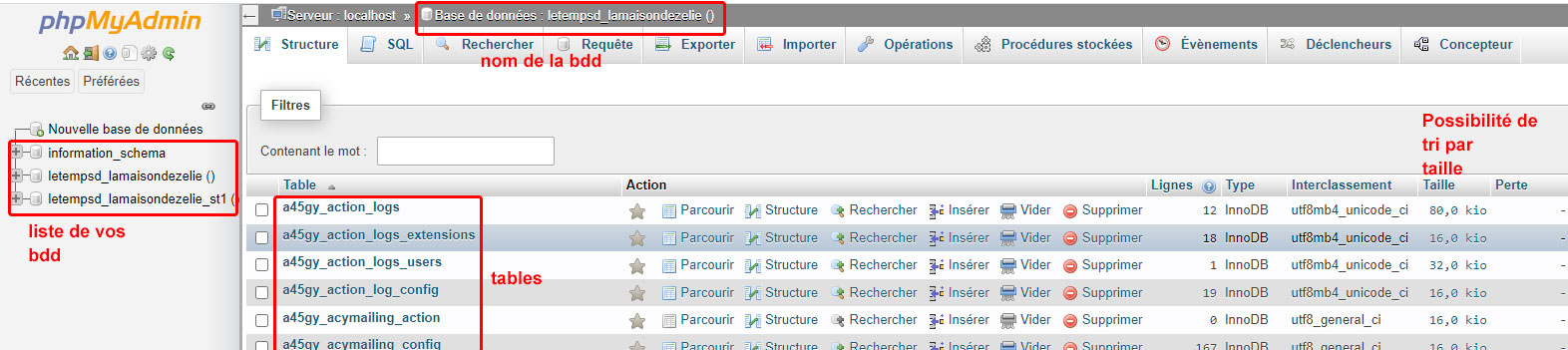 bdd mysql phpmyadmin