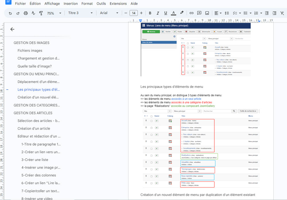 support formation Joomla