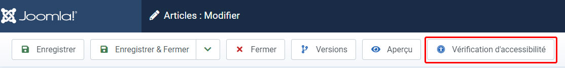 joomla4 accessibilite bouton verification