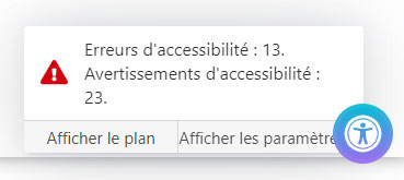 joomla4 accessibilite erreurs avertissements