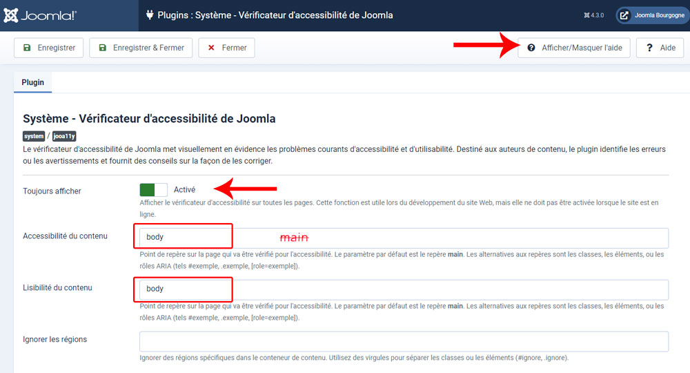 joomla4 accessibilite plugin verificateur