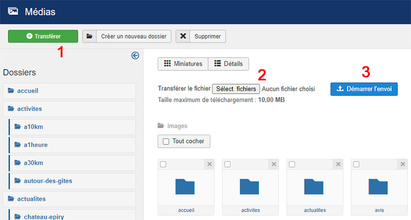 Joomla3 transfert images