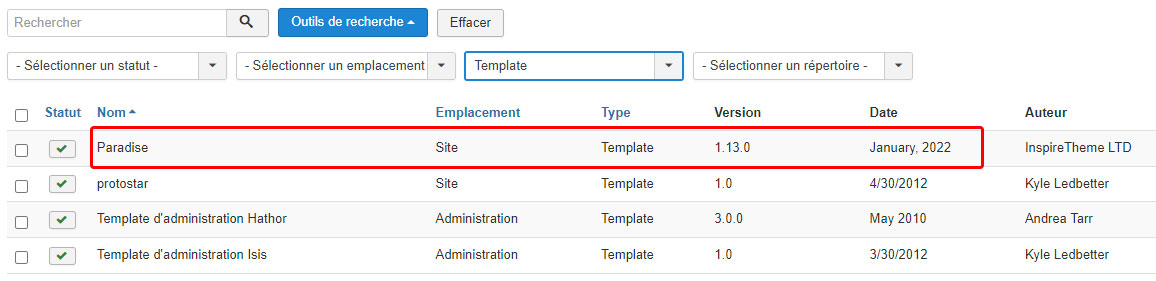 identifier la version de template joomla