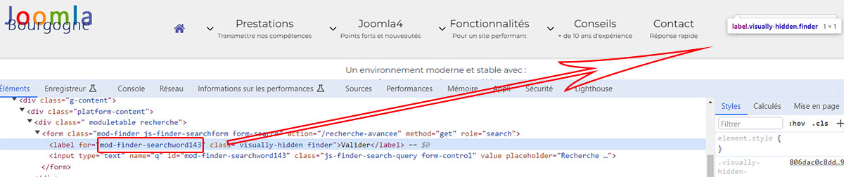 recherche id module console