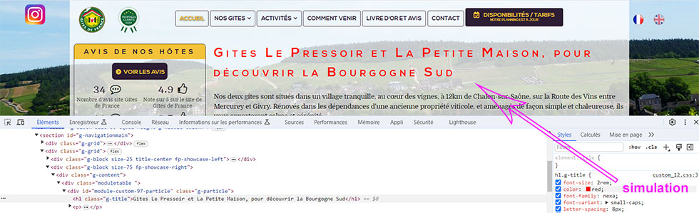 Console Chrome ajustements css